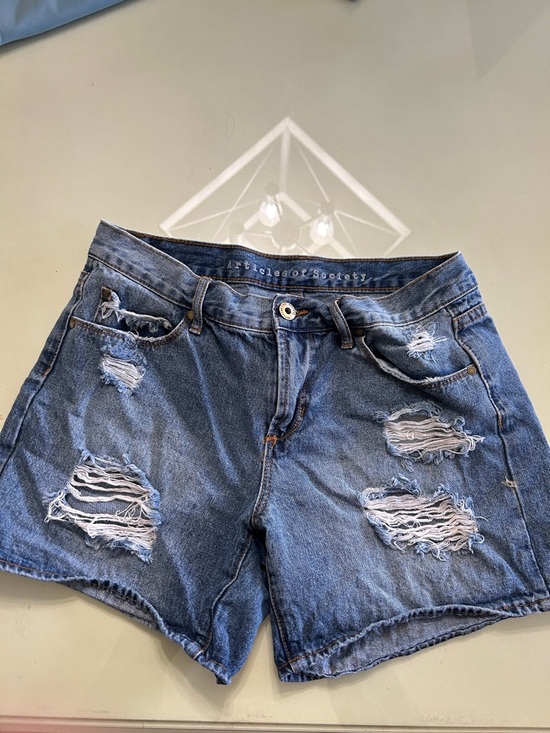 Articles Of Society Pants - Articles of Society Distressed Light Blue Denim Shorts Size 26